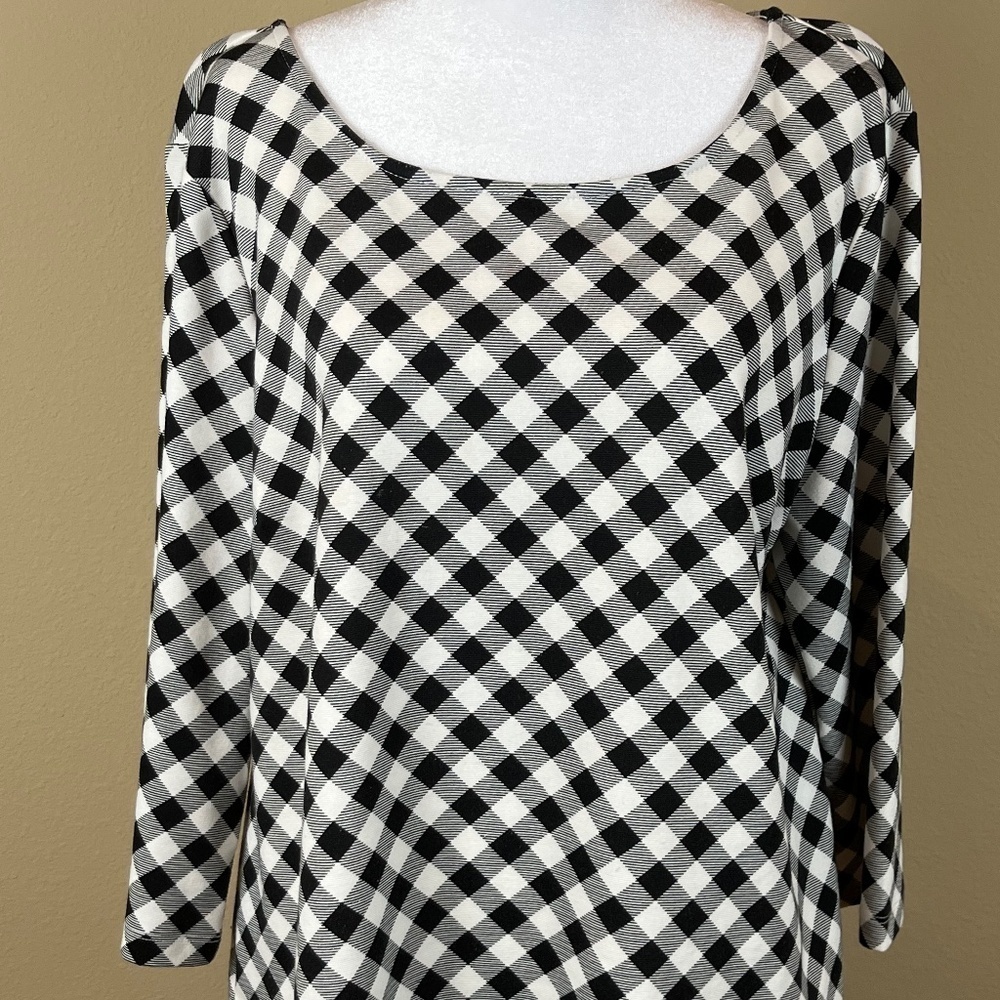 Jules and Leopold Knit checkered blouse